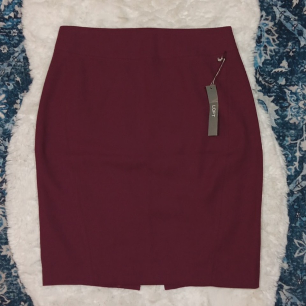 New Loft curvy fit stretch knit pencil skirt womens sz 8